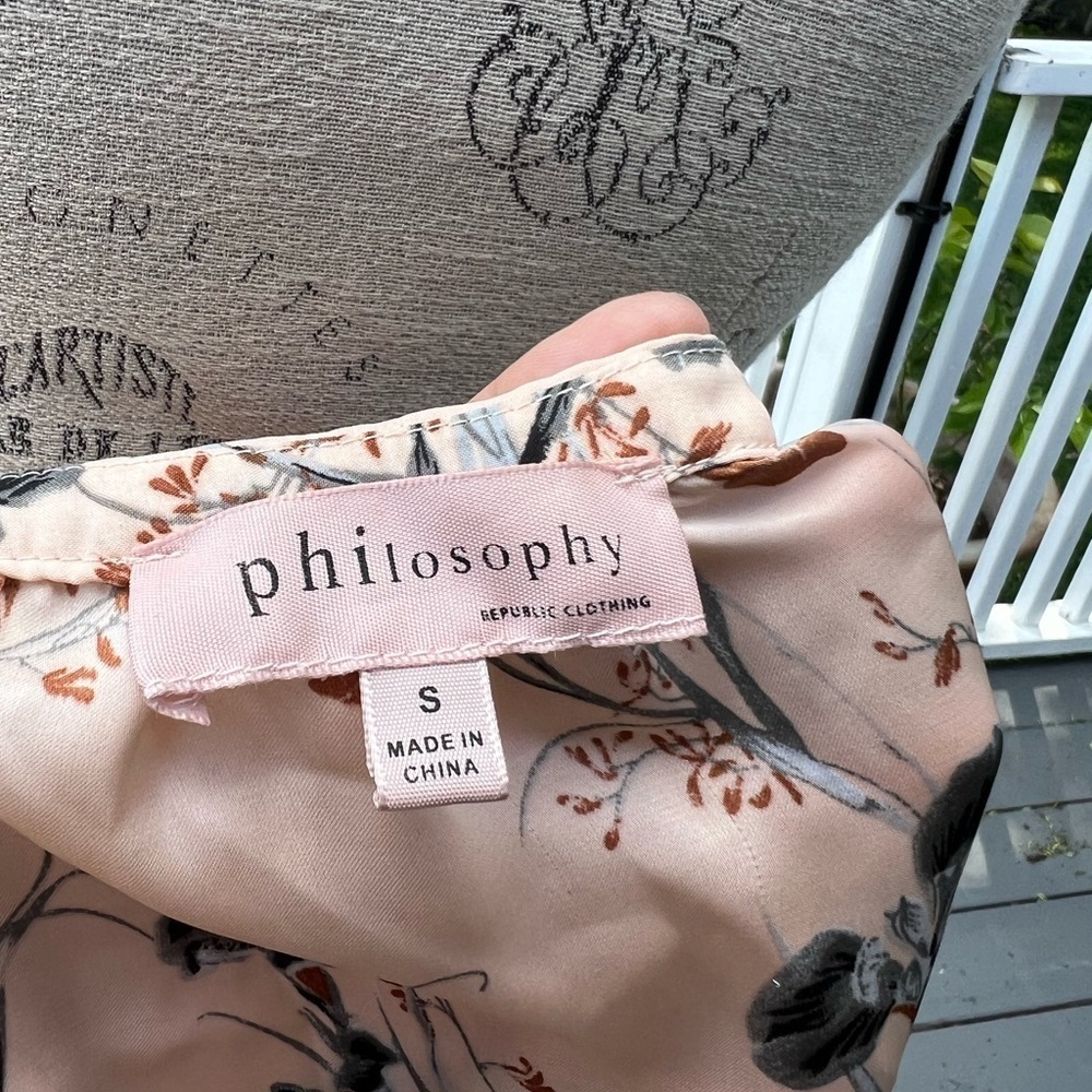 Philosophy Pink and Black Fitted Short Sleeve Blouse - Picture 3 of 10